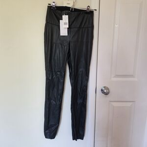 Elegant Black Faux Leather Skinny Pants (New, Made In Canada)